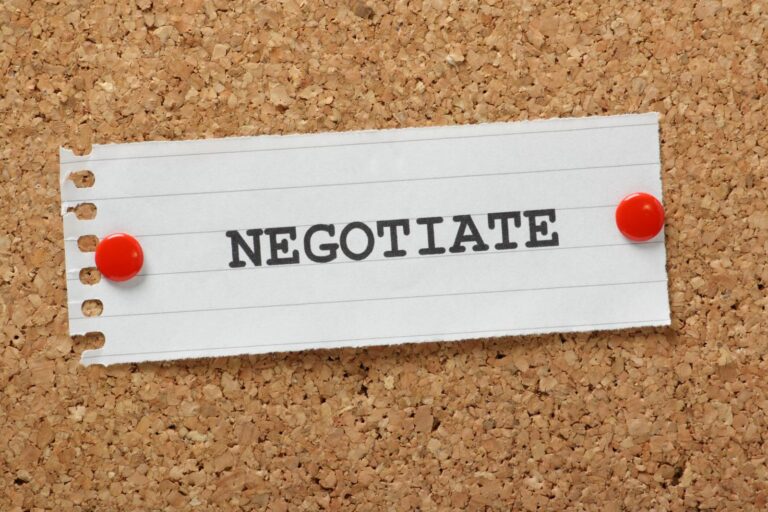 Negotiate note on board
